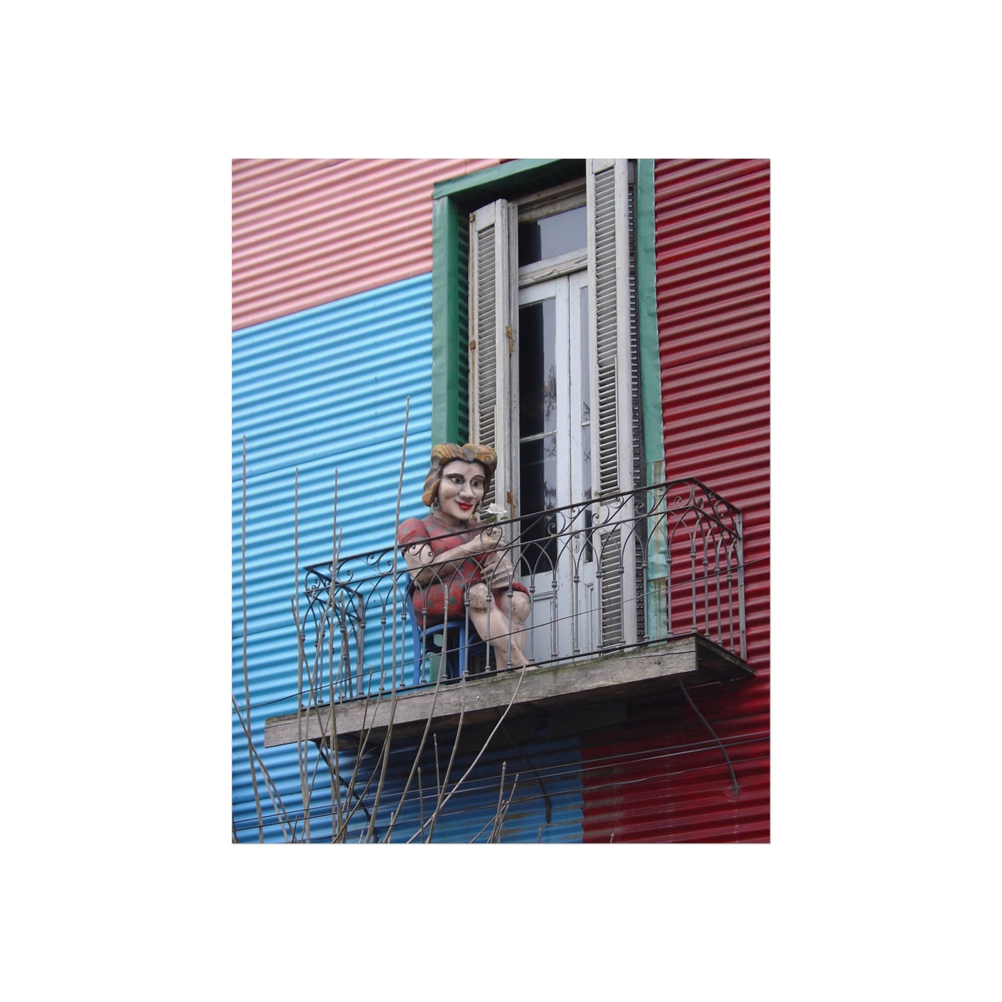 Lady of the Balcony — La Boca Fine Art Poster | "Argentinidad" Exhibition | Rômulo Fritscher