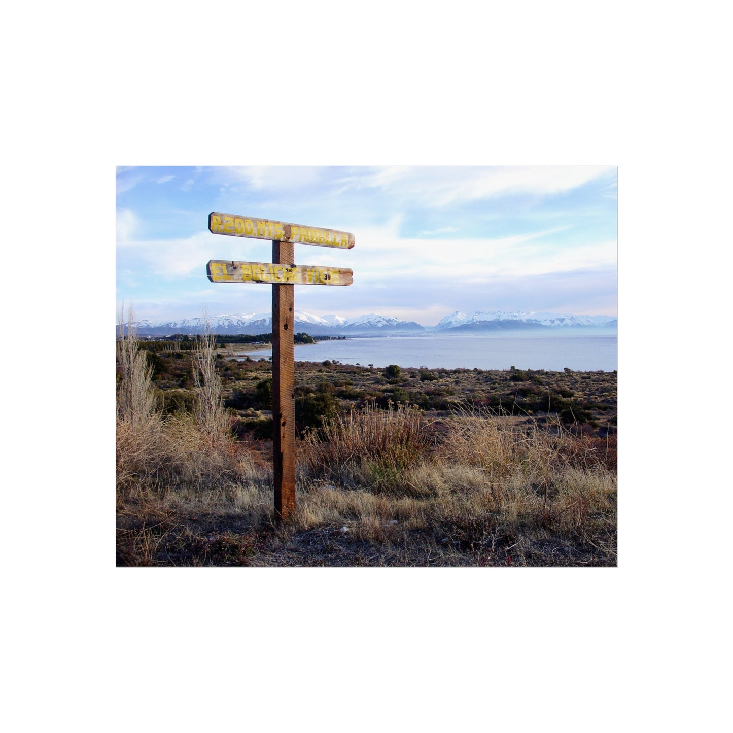 El Boliche Viejo — Patagonian Signpost Fine Art Poster | "Argentinidad" Exhibition | Rômulo Fritscher