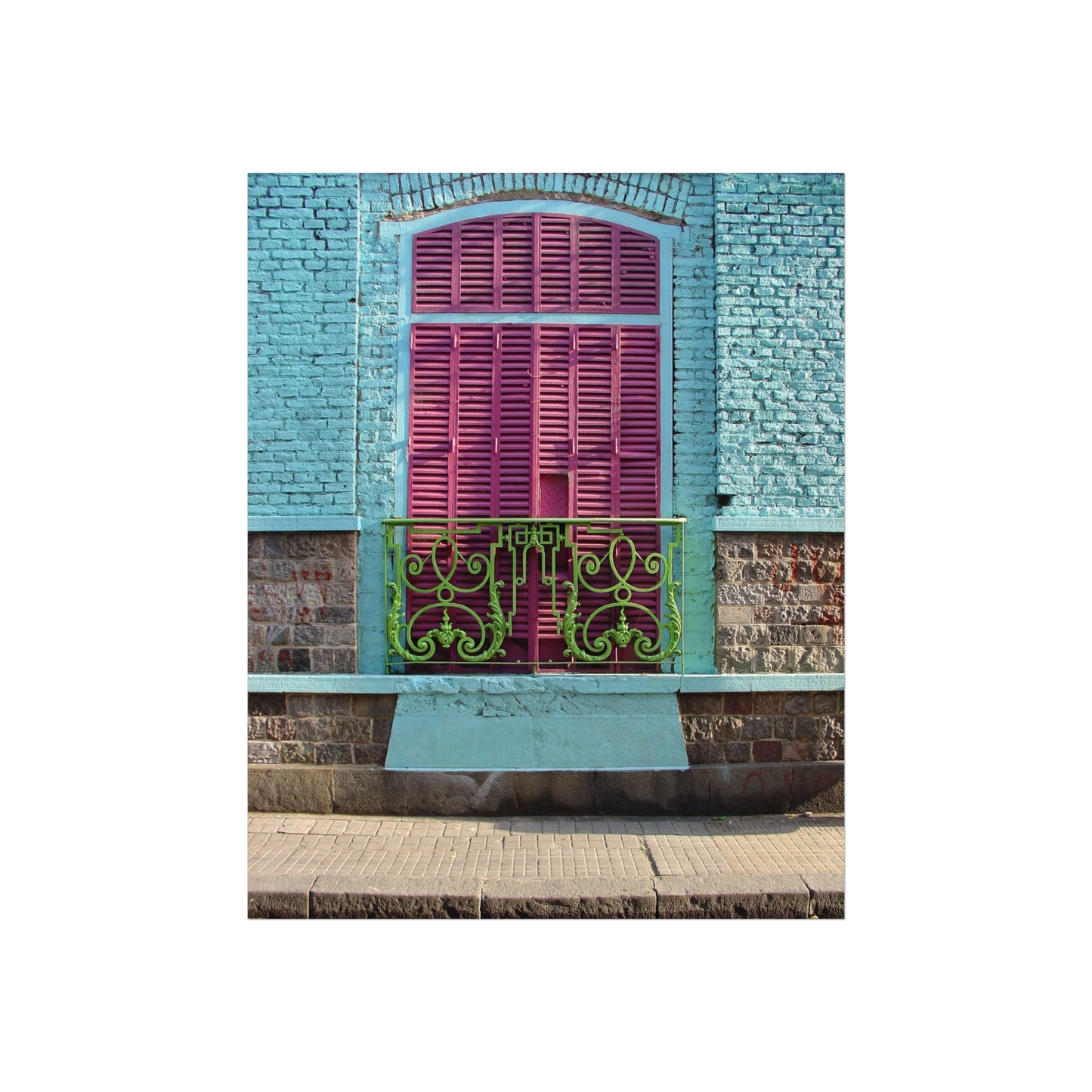 Turquoise & Fuchsia Window — La Boca Fine Art Poster | "Argentinidad" Exhibition | Rômulo Fritscher
