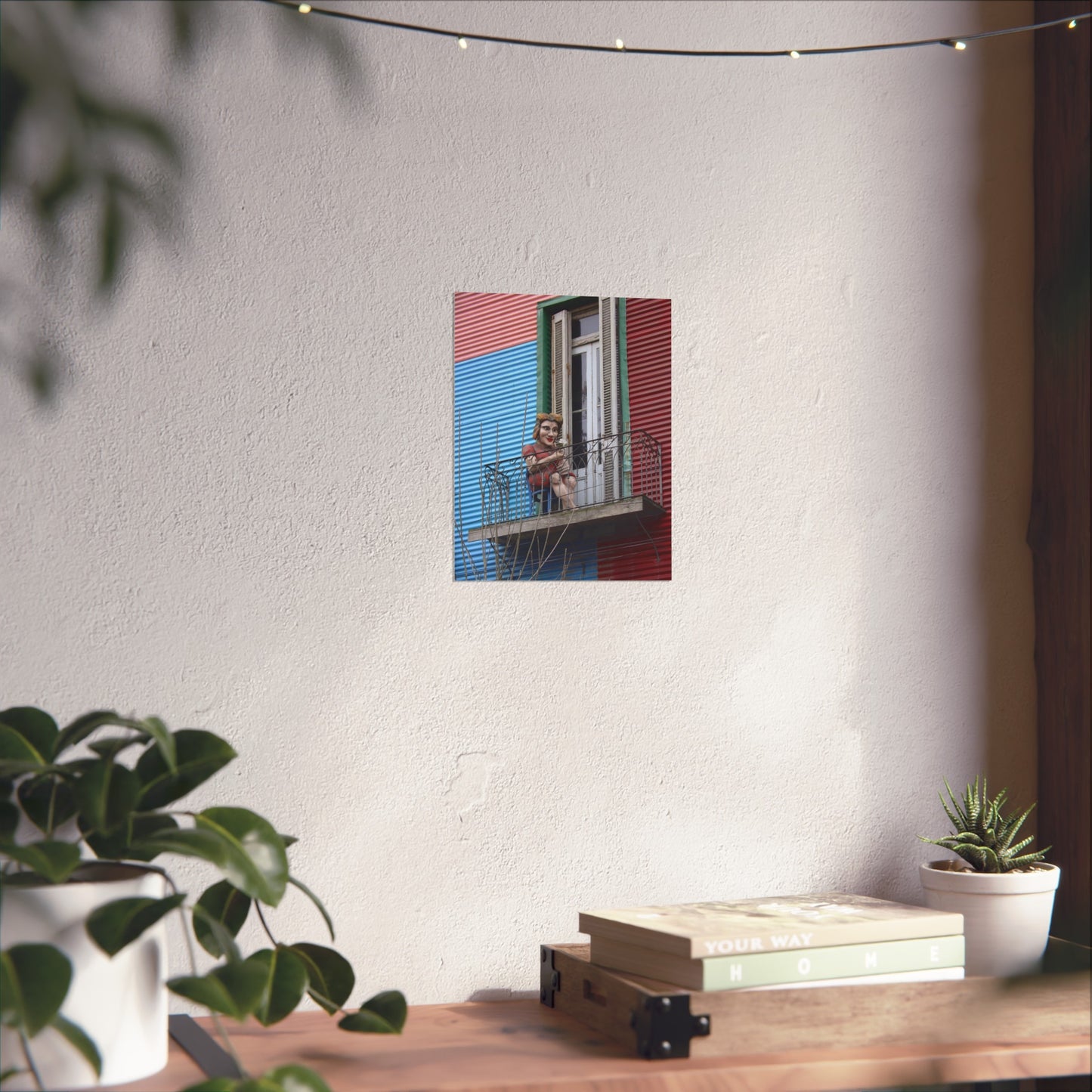 Lady of the Balcony — La Boca Fine Art Poster | "Argentinidad" Exhibition | Rômulo Fritscher