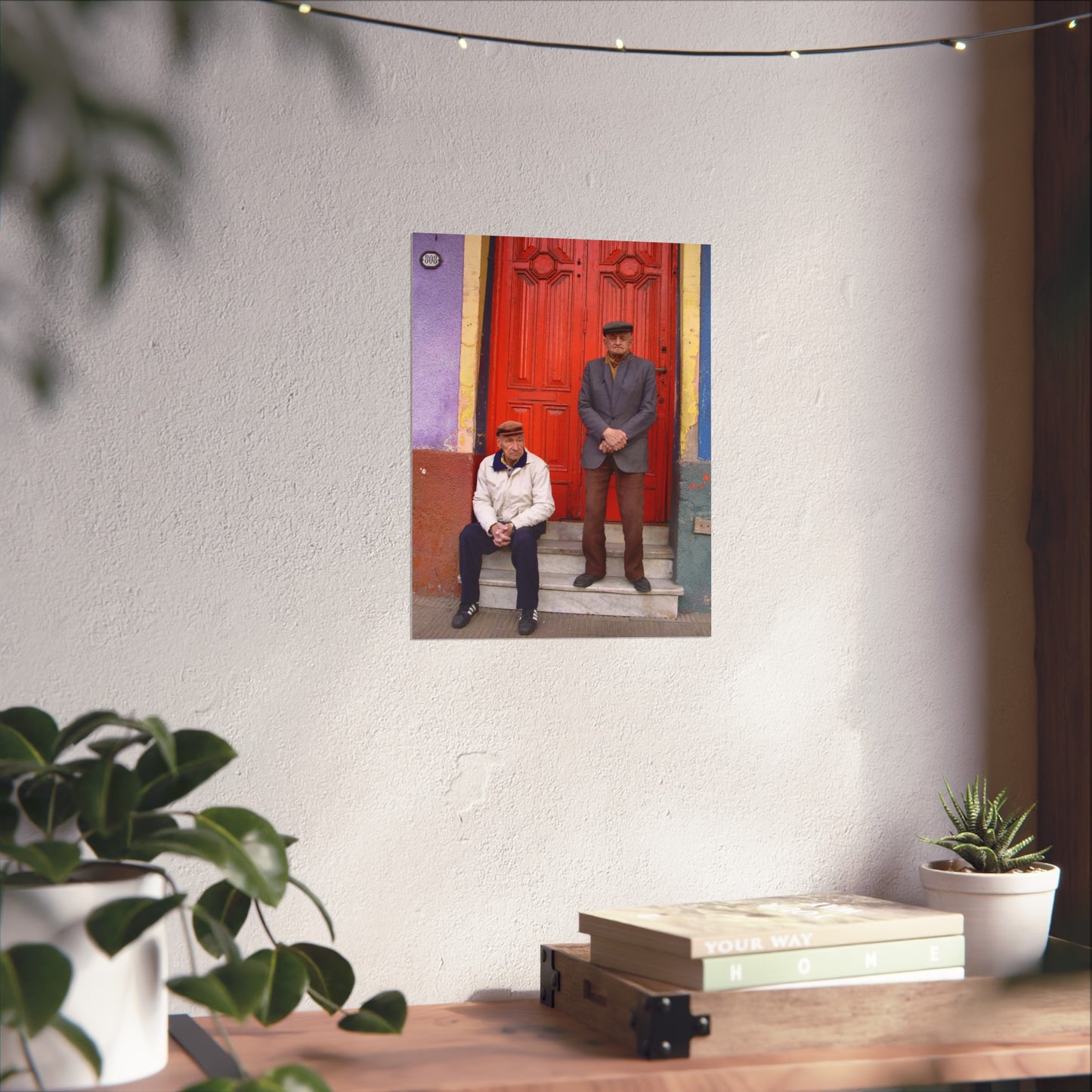 Two Men at the Red Door — La Boca Street Portrait | "Argentinidad" Exhibition | Rômulo Fritscher