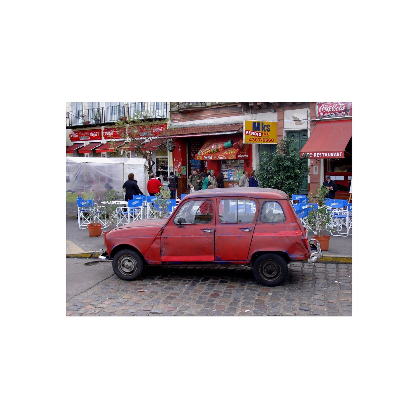 Renault 4 in San Telmo — Buenos Aires Street Fine Art Poster | "Argentinidad" Exhibition | Rômulo Fritscher