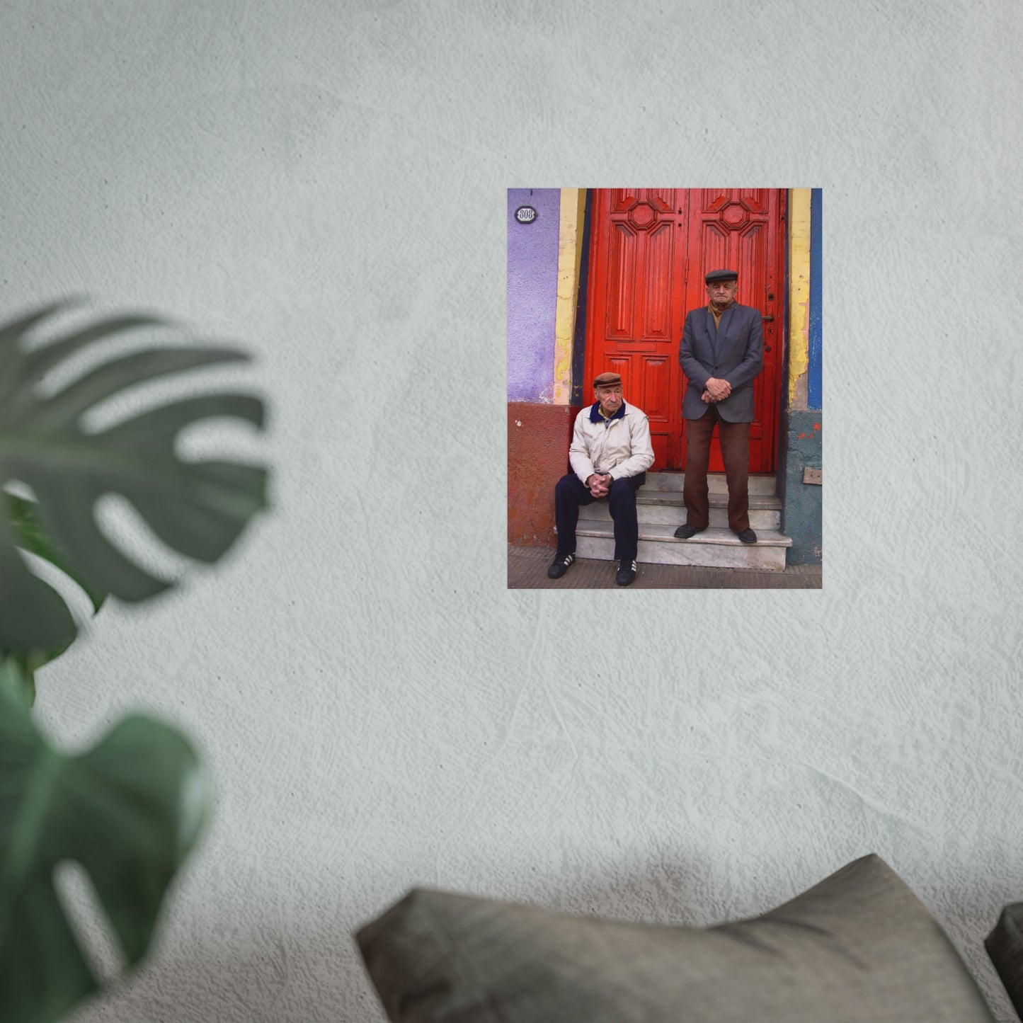 Two Men at the Red Door — La Boca Street Portrait | "Argentinidad" Exhibition | Rômulo Fritscher