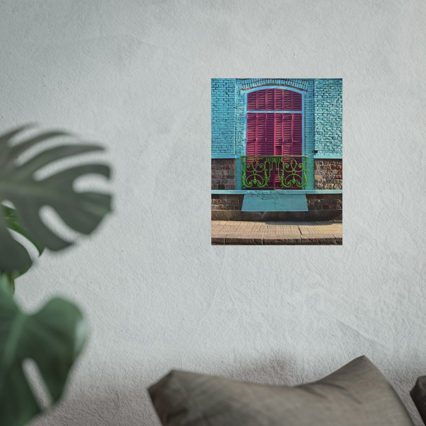 Turquoise & Fuchsia Window — La Boca Fine Art Poster | "Argentinidad" Exhibition | Rômulo Fritscher