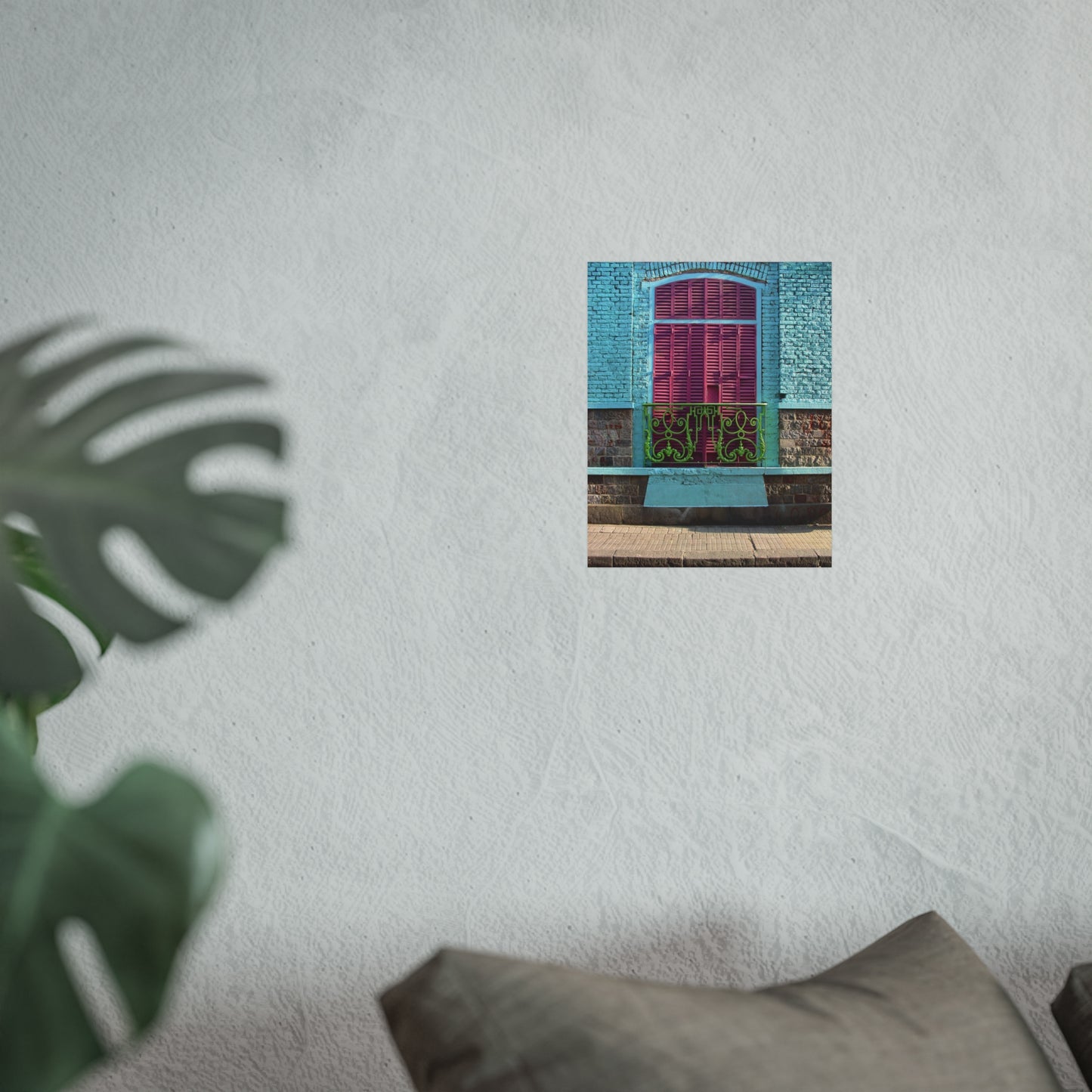 Turquoise & Fuchsia Window — La Boca Fine Art Poster | "Argentinidad" Exhibition | Rômulo Fritscher