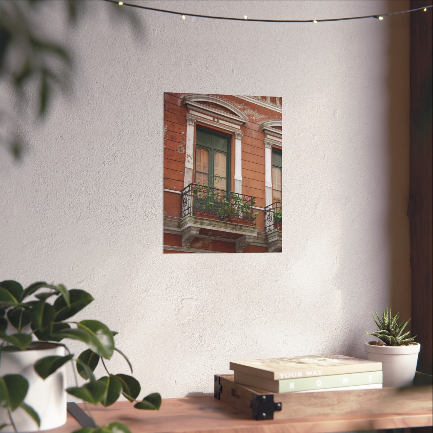 Terracotta Balcony with Flowers — Buenos Aires Fine Art Poster | "Argentinidad" Exhibition | Rômulo Fritscher