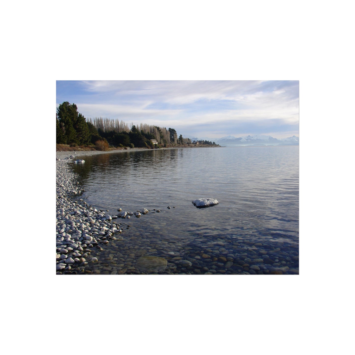 Pebbled Shore at Dawn — Patagonia Lakescape Fine Art Poster | "Argentinidad" Exhibition | Rômulo Fritscher
