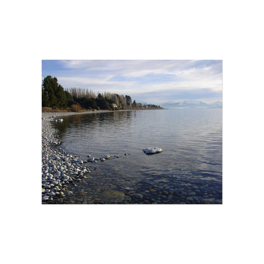 Pebbled Shore at Dawn — Patagonia Lakescape Fine Art Poster | "Argentinidad" Exhibition | Rômulo Fritscher