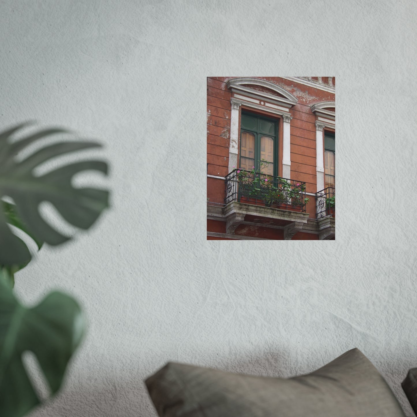 Terracotta Balcony with Flowers — Buenos Aires Fine Art Poster | "Argentinidad" Exhibition | Rômulo Fritscher