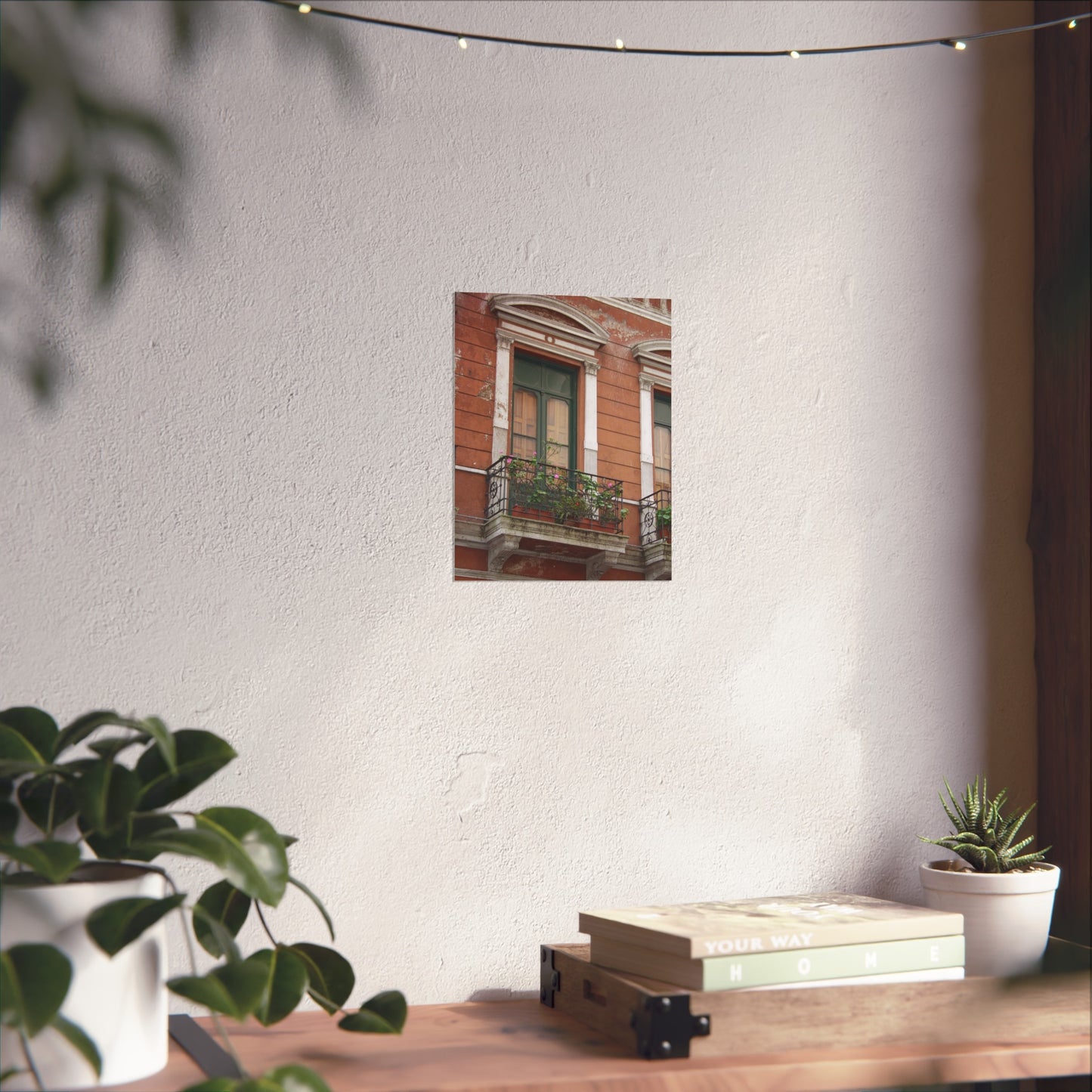 Terracotta Balcony with Flowers — Buenos Aires Fine Art Poster | "Argentinidad" Exhibition | Rômulo Fritscher