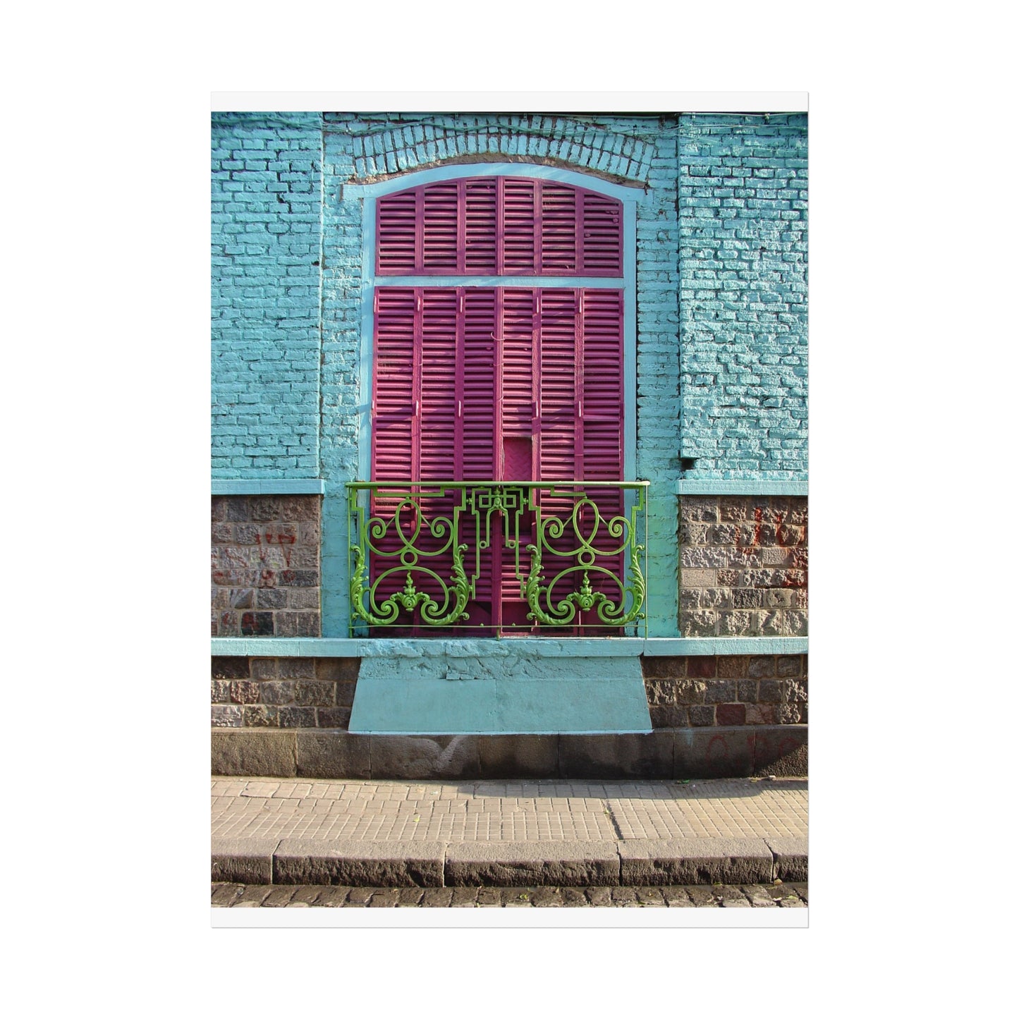 Turquoise & Fuchsia Window — La Boca Fine Art Poster | "Argentinidad" Exhibition | Rômulo Fritscher