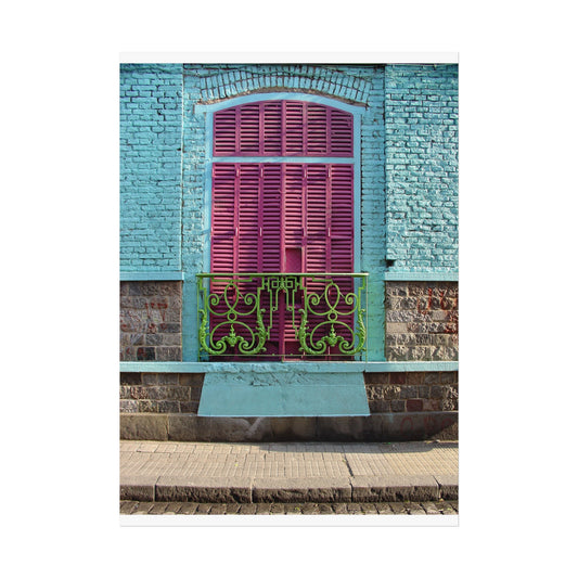 Turquoise & Fuchsia Window — La Boca Fine Art Poster | "Argentinidad" Exhibition | Rômulo Fritscher