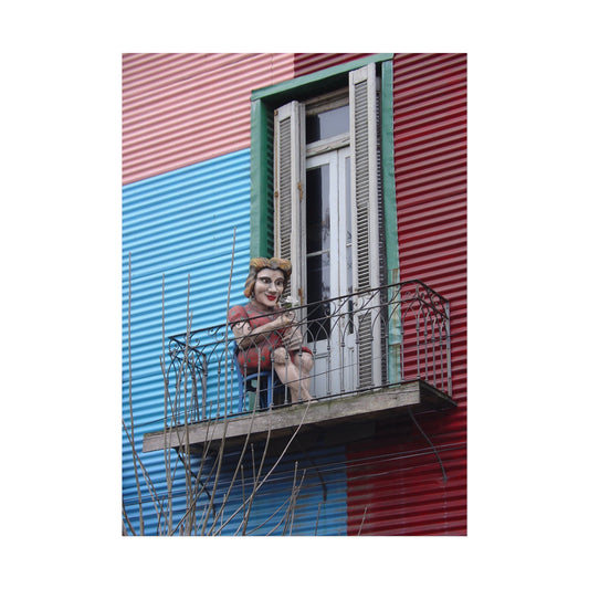 Lady of the Balcony — La Boca Fine Art Poster | "Argentinidad" Exhibition | Rômulo Fritscher