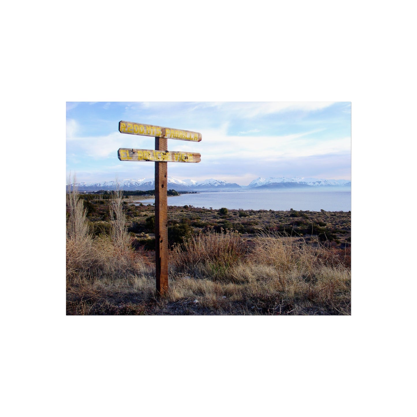 El Boliche Viejo — Patagonian Signpost Fine Art Poster | "Argentinidad" Exhibition | Rômulo Fritscher