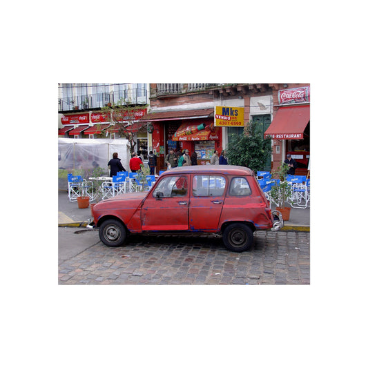 Renault 4 in San Telmo — Buenos Aires Street Fine Art Poster | "Argentinidad" Exhibition | Rômulo Fritscher