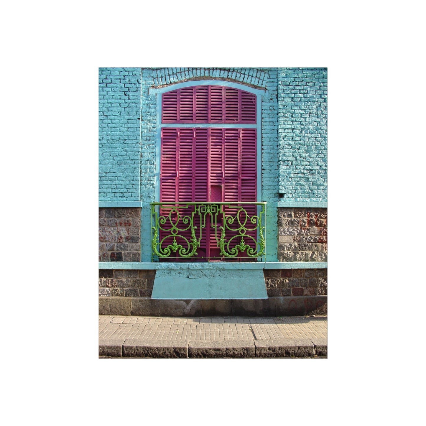 Turquoise & Fuchsia Window — La Boca Fine Art Poster | "Argentinidad" Exhibition | Rômulo Fritscher