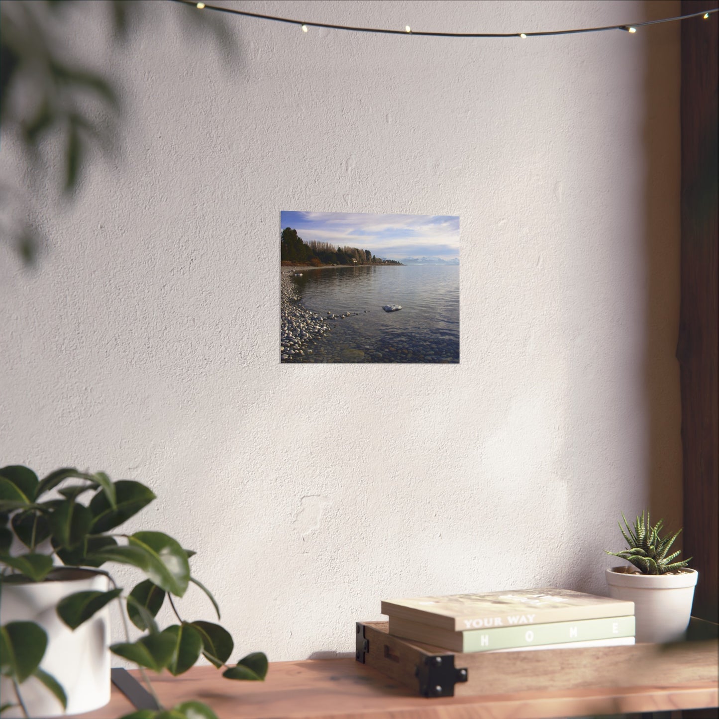 Pebbled Shore at Dawn — Patagonia Lakescape Fine Art Poster | "Argentinidad" Exhibition | Rômulo Fritscher