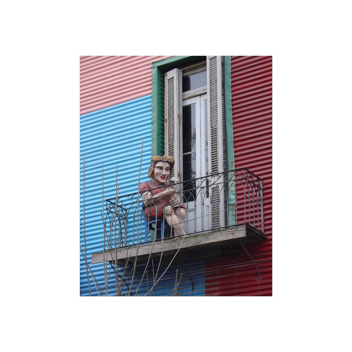 Lady of the Balcony — La Boca Fine Art Poster | "Argentinidad" Exhibition | Rômulo Fritscher