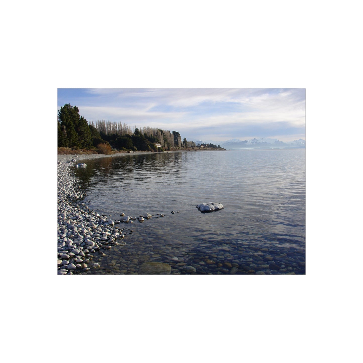 Pebbled Shore at Dawn — Patagonia Lakescape Fine Art Poster | "Argentinidad" Exhibition | Rômulo Fritscher