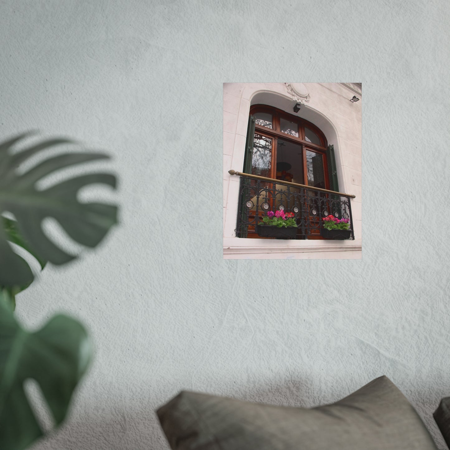 Balcony with Geraniums — European Buenos Aires Fine Art Poster | "Argentinidad" Exhibition | Rômulo Fritscher