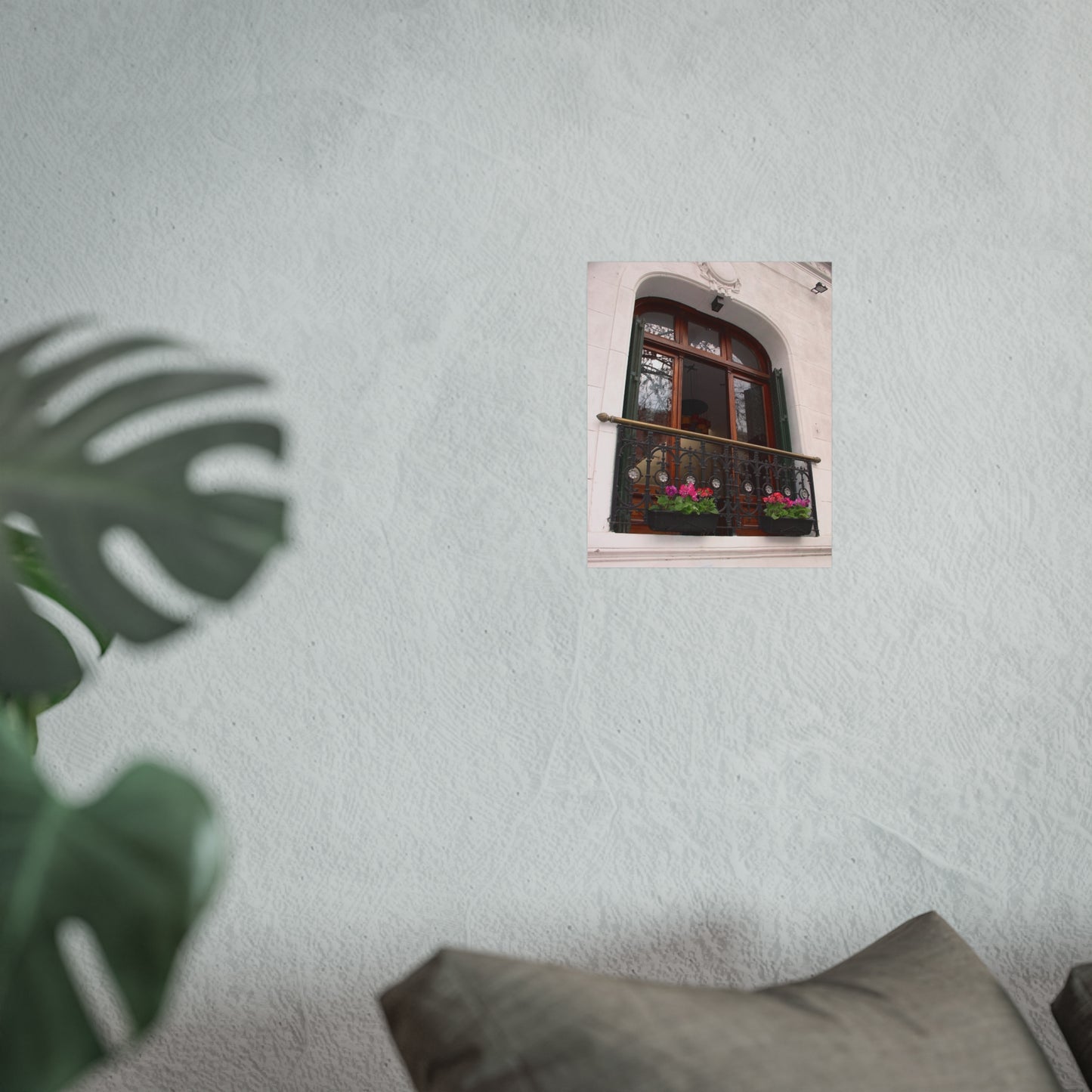 Balcony with Geraniums — European Buenos Aires Fine Art Poster | "Argentinidad" Exhibition | Rômulo Fritscher