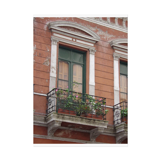 Terracotta Balcony with Flowers — Buenos Aires Fine Art Poster | "Argentinidad" Exhibition | Rômulo Fritscher