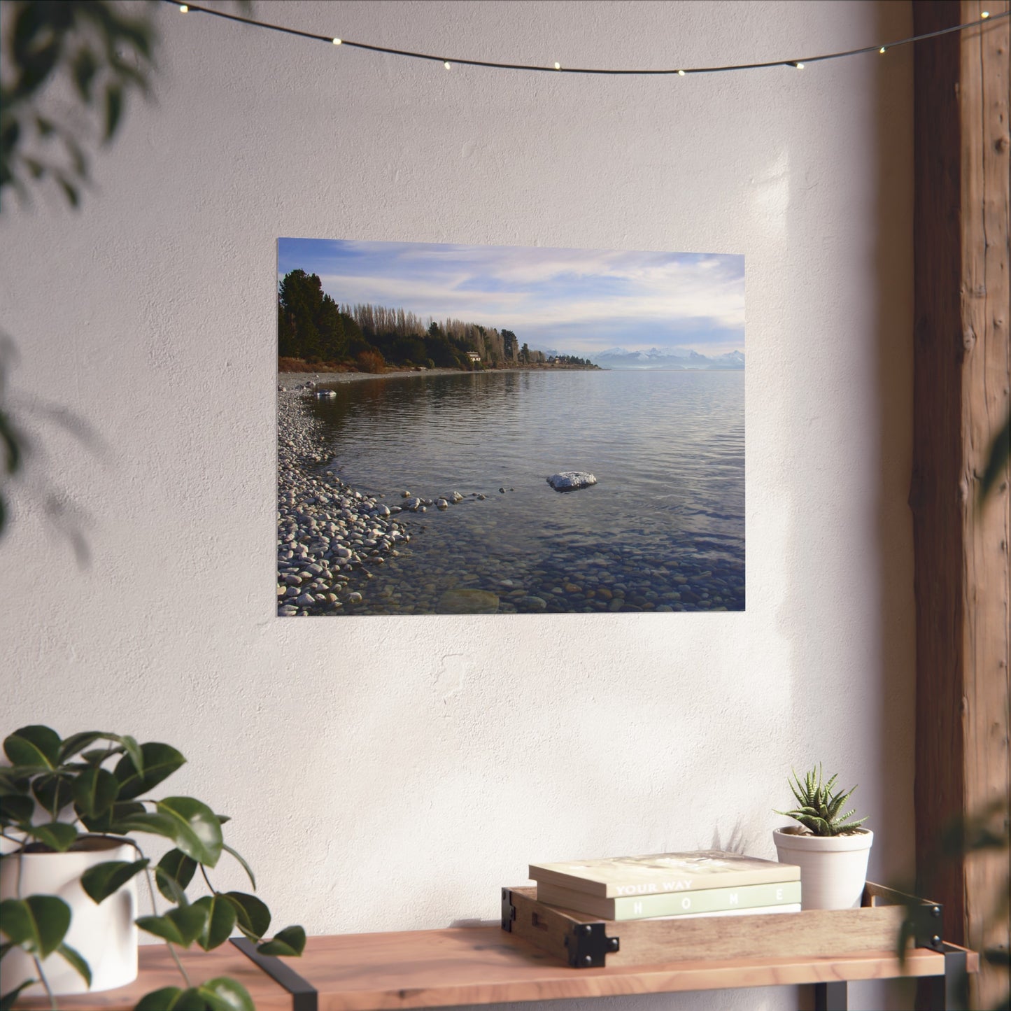 Pebbled Shore at Dawn — Patagonia Lakescape Fine Art Poster | "Argentinidad" Exhibition | Rômulo Fritscher