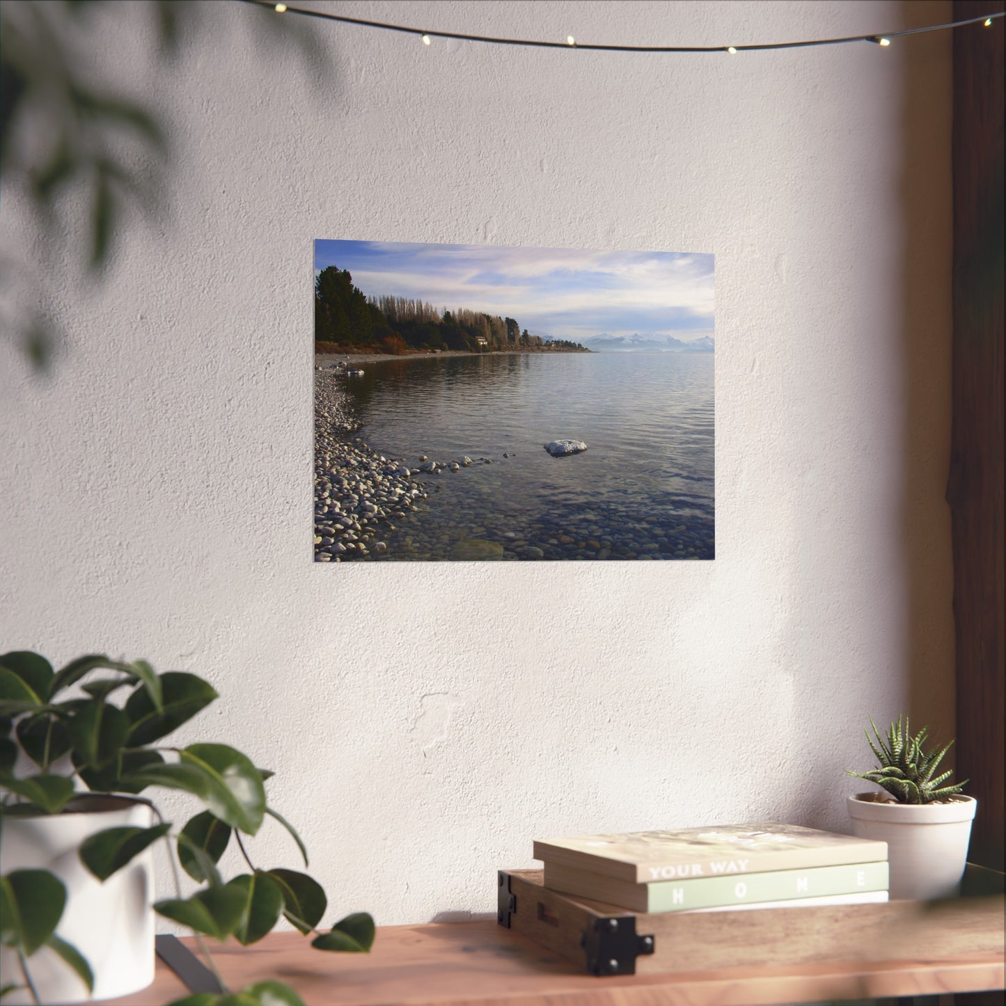 Pebbled Shore at Dawn — Patagonia Lakescape Fine Art Poster | "Argentinidad" Exhibition | Rômulo Fritscher